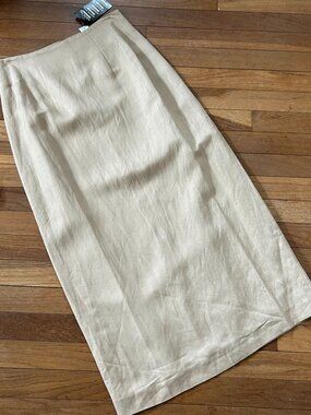 Beige Linen-Blend Skirt Size 6/8